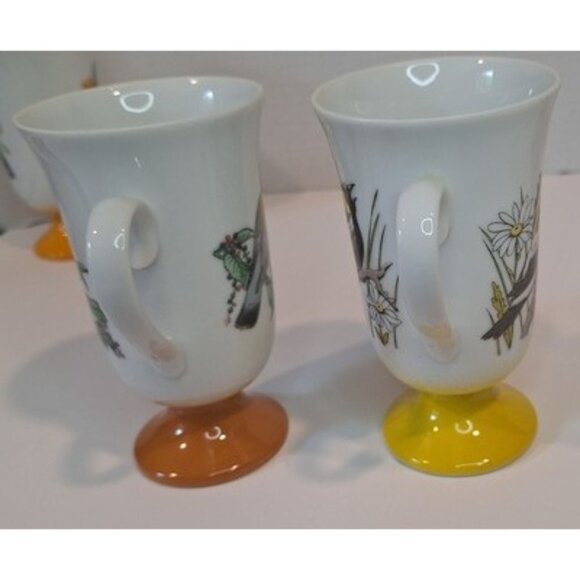 Fred Roberts Song Bird Footed Cup Vtg Japan Irish Coffee Hot Chocolate Mug - Picture 10 of 16